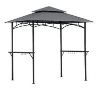 Tonnelle pour barbecue - 2,45 x 1,5 m - En métal - Gris