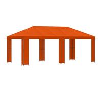 Tonnelle rectangulaire 6 x 3 m, orange, polyester et acier | 2 cadres inclus, toit ventilé, résistant au vent, pour événements familiaux