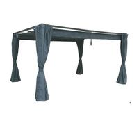 Tonnelle rectangulaire ""Palmeira"" ardoise 4x3m en aluminium traité époxy - Hespéride