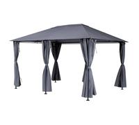 Tonnelle rectangulaire ""Santorini"" ardoise 4x3m en acier traité époxy - Hespéride