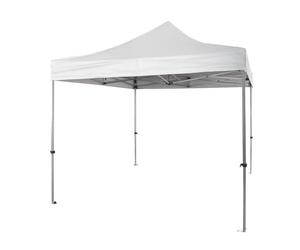 Tonnelle refermable en aluminium professionnel structure hexagonale Market-Pro 3X3 Blanc imperméable