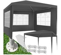 tectake® Tonnelle de Jardin Exterieur Tente de Reception 3x3m Protection UV 30+, Barnum Chapiteau Gazebo Pavillon de Jardin, résistant à l'eau & UV avec Parois Amovibles, Cadre Robuste en Acier époxy
