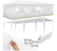 Tonnelle - TECTAKE - Pavillon MIRAMAS emboîtable, en polyéthylène et en acier 900 x 300 x 250 cm - Blanc