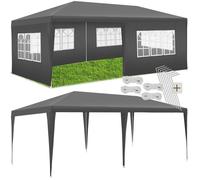 tectake® Tonnelle de Jardin Exterieur Tente de Reception 6x3m Protection UV 30+, Barnum Chapiteau Gazebo Pavillon de Jardin, résistant à l'eau avec Parois Amovibles, Cadre Robuste en Acier époxy