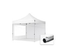 Tonnelle - TOOLPORT - 3x3 m - Aluminium - PES 800 - 2 côtés panoramiques - Blanc