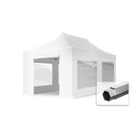 Tonnelle - TOOLPORT - 3x6 m - Aluminium - PES 800 - 4 côtés panoramiques - Blanc
