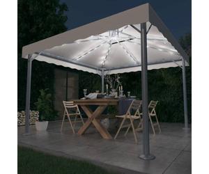 Tonnelle - vidaXL - 3070342 - 300x300cm - Aluminium - Guirlande lumineuse solaire