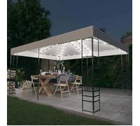 Tonnelle - vidaXL - 4x3x2,7 m - Blanc - Guirlande lumineuse LED - Résistante à l'eau