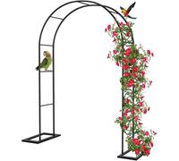 Tonnelles De Jardin en Métal Treillis Mariage Rose Noire Façon pour L’Escalade PLT Décoration De Fête De Noël De Mariage en Plein Air, Résistance Aux Intempéries 1,4, 1.4x2.3m