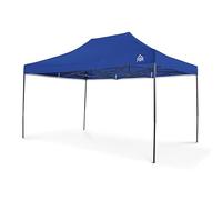 Tonnelles Toutes Saisons, 3x4.5m Robuste, entièrement imperméable,Tonnelle Premium Pop Up, Sac de Transport sur Roues et 4 Sacs de Poids pour Les Pieds (Bleu Royal)