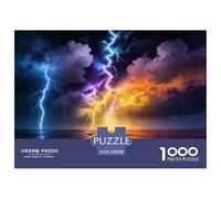 Tonnerre et éclair Puzzle 1000 Pièces pour Adultes intéressant Puzzles 1000 Pièces Jeu Éduchatif Décor À La Maison 52x38cm/1000pcs
