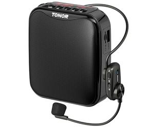 TONOR 15W Amplificateur Vocal Portable pour EnseignantsMicrophone Sans Fil Bluetooth Rechargeable avec Casque Filaire pour Enseignement/Formation/Yoga/Discours/Réunion/Guides Touristiques, 25 M,K11