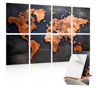 TONOR 8 Pack Art Panneaux Acoustiques Auto-adhésifs, Panneaux Muraux 48"X32", Panneaux Absorbant le Son, Décoratifs Panneaux insonorisés, Traitement acoustique pour Studio, Bureau, Carte du monde