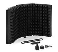 TONOR Bouclier d'Isolation de Microphone Insonorisant de Filtre Vocal Pliable avec Isolation en Mousse Absorbant pour Enregistrement de Microphone à Condensateur en Studio, Noir