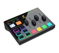 TONOR Gaming Audio Mixer PC, RGB Mixer avec Canaux XLR et 6,35 mm pour Streaming, Podcast, l'enregistrement, Interface Audio pour TikTok, YouTube, Contrôle Individuel du Volume, Bouton de Sourdine