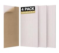 TONOR Lot de 4 Grands Panneaux Acoustiques Muraux, 120x60x0,9 cm, Mousse Acoustique Décorative Autocollante pour absorber les échos dans les maisons et les studios d’enregistrement, Chameau léger