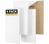 TONOR Lot de 4 Mousse Acoustique, 120x60x0.9 cm Panneau Acoustique Mural, Panneaux Acoustiques Auto-adhésifs pour l'absorption de l'écho pour les Studios d'enregistrement, la Maison, les Bureaux,Blanc