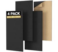 TONOR Lot de 4 Mousse Acoustique, 120x60x0.9 cm Panneau Acoustique Mural, Panneaux Acoustiques Auto-adhésifs pour l'absorption de l'écho pour les Studios d'enregistrement, la Maison, les Bureaux, Noir