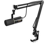 TONOR Micro Cardioïde Dynamique USB/XLR avec Bras de Support pour PC, Microphone de Studio pour Podcasting, Gaming, Streaming, Enregistrement Vocal avec Prise Casque 3,5 mm, Bouton Mute,TD510+