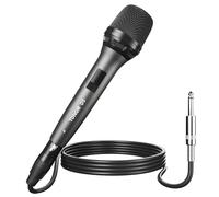 TONOR Micro Dynamique Vocal pour Le Chant, Microphone de karaoké Filaire Portable, Micro de Studio cardioïde avec XLR de 4.5M à 1/4" Câble, adapté aux Haut-parleurs/ampli/activités de Plein air D5