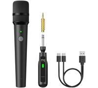 TONOR Micro Dynamiques sans Fil Rechargeables, Système Microphone à Main avec Récepteur pour Karaoké, Chant, Fêtes à Domicile, Anniversaire, Discours, Autonomie 30H, 2.4GHz, TW 210