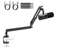 TONOR Micro Gaming USB/XLR avec Support de Bras Bas, Microphone Cardioïde Dynamique pour PC, Microphone en Métal pour Streaming, Podcasting, Gaming, Enregistrement Vocal, Studio,TD510+