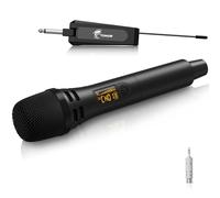 TONOR Micro Karaoke sans Fil, UHF Microphone Dynamique Chant Portable à Main Professionnel avec Récepteur Rechargeable pour Karaoké/Discours/Mariage/DJ/Spectacles onférences, 60M, Noir,TW310