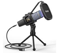 TONOR Micro PC Gaming USB Microphone Condensateur Professionnel pour Streaming Podcast Studio Enregistrement Singing Youtube Gamer Chant Stream, pour Ordinateur de Bureau et Laptop TC30 avec RGB