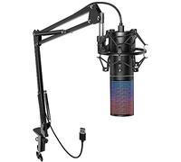TONOR Micro PC Gaming, USB Microphone Condensateur Professionnel pour Streaming Podcast Studio Enregistrement Singing Youtube Gamer Chant Stream Voix-Off pour Ordinateur de Bureau et Laptop, RGB, Q9S