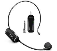 TONOR Micro sans Fil, Microphone sans Fil Casque UHF avec 20 Canaux, Micro Rechargeable avec 2 en 1 et 6.5H Autonomie, pour Amplificateur de Voix,Fitness,Enseignement,Visites Guidées,PA Système