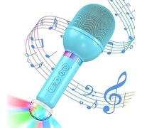 TONOR Microphone Karaoké sans Fil pour Enfants, Mini Micro Portable avec Lumières LED, Jouets pour Fille Garçon, Cadeau de Anniversaire, Noël, Compatible avec Android, iOS, PC, Bleu