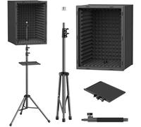 TONOR Panneau D'isolation pour Microphone de Studio, Boîte en Mousse Acoustique Encadrée pour Enregistrement Professionnel, Trépied de Filtre de Microphone pour Absorption Acoustique, 190 cm