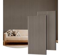 TONOR Panneau Mural Decoratif de Bois,120x60-1.44㎡, 2 Pièces, Gris | Tasseau Bois Panneaux Acoustique, Claustra Intérieur Mdf, Decoration Murale pour Chambre, Salon, Gaming, Bureau, Studio