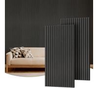 TONOR Panneau Mural Decoratif de Bois,120x60-1.44㎡, 2 Pièces, Noir | Tasseau Bois Panneaux Acoustique, Claustra Intérieur Mdf, Decoration Murale pour Chambre, Salon, Gaming, Bureau, Studio