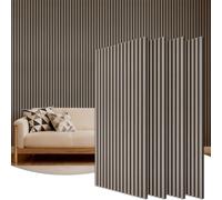 TONOR Panneau Mural Decoratif de Bois,120x60-2.88㎡, 4 Pièces, Gris | Tasseau Bois Panneaux Acoustique, Claustra Intérieur Mdf, Decoration Murale pour Chambre, Salon, Gaming, Bureau, Studio