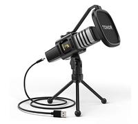 TONOR TC30 Microphone USB à condensateur cardioïde pour Ordinateur avec trépied, Filtre Anti-Pop, Support Antichoc pour Jeux, Streaming, podcasting, Youtube, Twitch, Discord, Compatible avec