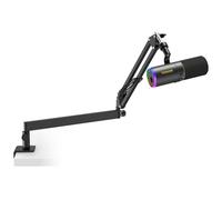 TONOR USB/XLR Micro Dynamique avec Bras Support, PC Microphone Cardioïde RGB pour Gaming, Streaming, Podcasting, Enregistrement Vocal, Micro en Métal pour Mixer Cartes Son, TD520S+