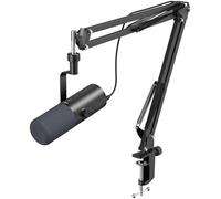 TONOR USB/XLR Micro Gaming Dynamique pour PC, Microphone Cardioïde de Studio avec Bras de Support pour Podcasting, Streaming, Enregistrement Vocal, Prise Casque 3,5 mm, Bouton Mute,TD510 AIR H+