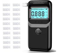 TONOS Ethylotest Electronique, Ethylotest, Ethylotest Electronique Homologué NF avec Affichage Numérique LCD Bleu, Alcotest Professionnel pour Un Usage Domestique ave 20 Embouchures