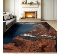 Tons Terre Lavable Tapis Chambre 140 x 200 cm Espace Illustration Ciel Étoilé, Science Fiction Artistique Tapis Antidérapant Faible Poil Doux pour Chambre Bébé Salle De Jeux