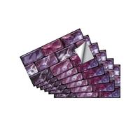 TONSHEN 12 Pièces 3D Credence Adhesive Stickers pour Cuisine et Salle de Bains Carrelage Autocollant Metro Carreaux Adhesif Cristal Mosaïque 15x30cm (Violet)