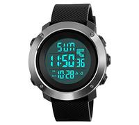 TONSHEN Digitale Montre Homme et Femme Sport Outdoor Militaires 50M Etanche Multifonctionnel LED Temps Double Montres Bracelet et Caoutchouc Ruban Chronomètre Alarme (Homme Noir)