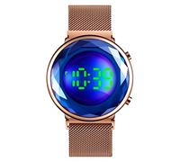 TONSHEN Femme et Fille Fashion Casual Acier Inoxydable LED Électronique Digitale Montre (Bleu)