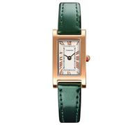 TONSHEN Femme et Fille Mode Analogique Quartz Montre Rectangle Caisse Décontracté Elégant Acier Inoxydable Caisse et Cuir Ruban Montres Bracelet (Vert)