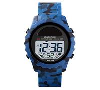 TONSHEN Homme et Femme Digitale Sport Montre 50M Etanche Outdoor Militaires Électronique Energie Solaire Chronomètre Date Plastique Caisse et Caoutchouc Ruban Montres Bracelet (Bleu)