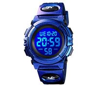TONSHEN Homme et Femme et Enfants Montre Digitale Etanche Outdoor Militaires Électronique Multifonctionnelnel Chronomètre Date Plastique et Caoutchouc Sport Montres Bracelet (Violet)