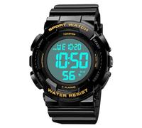 TONSHEN Homme Sport Montre LED Digitale Électronique High Volume Métronome Temps Double Etanche Outdoor Militaires Chronographe Alarme Date Montres Bracelet (Jaune)