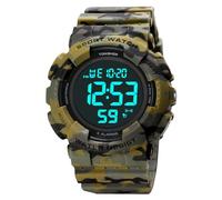 TONSHEN Homme Sport Montre LED Digitale Électronique High Volume Métronome Temps Double Etanche Outdoor Militaires Chronographe Alarme Date Montres Bracelet (Camo 2)