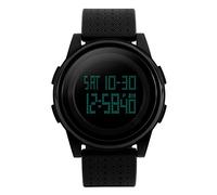 TONSHEN LED Digital Montre 50M Etanche LED Affichage Outdoor Sport Montres Bracelet Tactique Militaire Plastique Lunette et Caoutchouc Bande Double Temps Date Alarme Montre Homme Femme - Noir