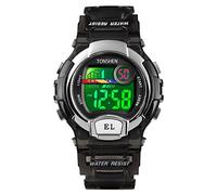 TONSHEN Montre Bracelet Enfant Digitale 50M Etanche Plastique Caisse et Caoutchouc Ruban LED Rètro Eclairage Chronomètre Alarme Outdoor Sport Montres de Garçon et Fille (Violet)